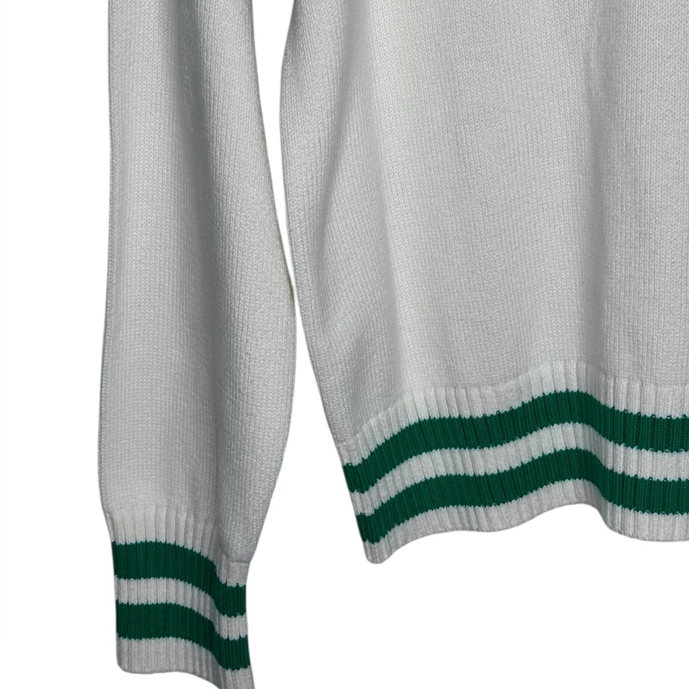 Lands End Women's Drifter Varsity Vneck Tennis Sweater with Crest XS/S - Picture 6 of 8